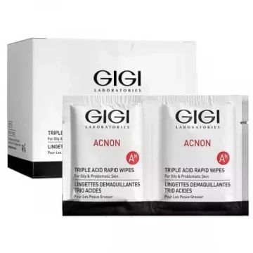 Салфетки влажные очищающие для лица - Acnon Triple acid rapid wipes 30 шт GIGI