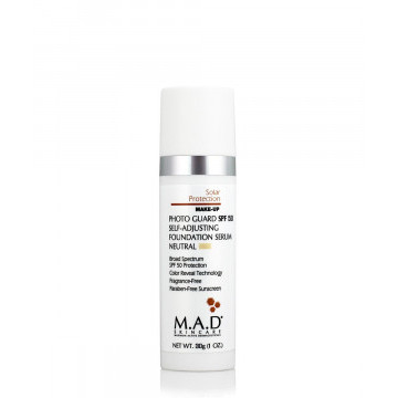 Подстраивающаяся сыворотка-основа под макияж (Neutral) с защитой SPF50 Photo guard self adjusting foundation serum neutral/light, 30 гр M.A.D Skincare
