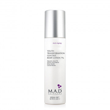 Омолаживающий лосьон для тела с 7% гликолевой кислотой Youth transformation glycolic body lotion, 200 мл M.A.D Skincare