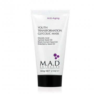 Омолаживающая маска с гликолевой кислотой Youth transformation glycolic mask, 60 гр M.A.D Skincare