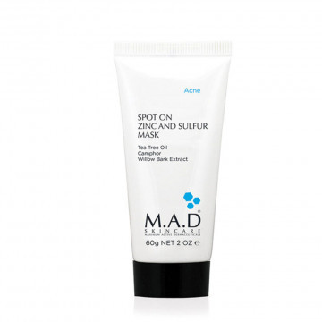 Подсушивающая маска с цинком и серой Spot on zinc and sulfur mask, 60 гр M.A.D Skincare